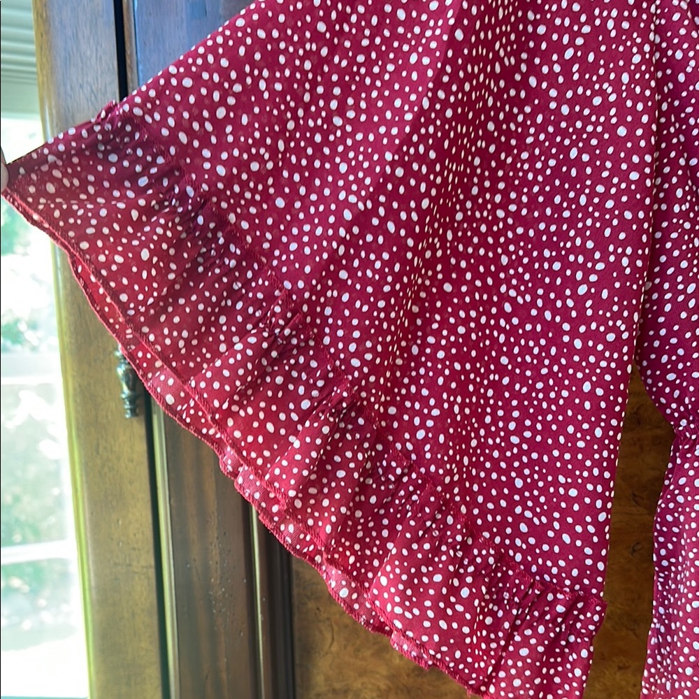 SHEIN Unity Ruffle Trim Tie Front Dalmatian Romper - Picture 10 of 14